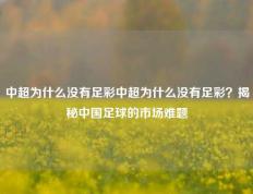 中超为什么没有足彩中超为什么没有足彩？揭秘中国足球的市场难题