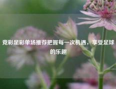 竞彩足彩单场推荐把握每一次机遇，享受足球的乐趣