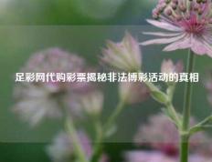 足彩网代购彩票揭秘非法博彩活动的真相