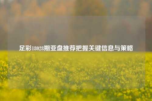 足彩18028期亚盘推荐把握关键信息与策略