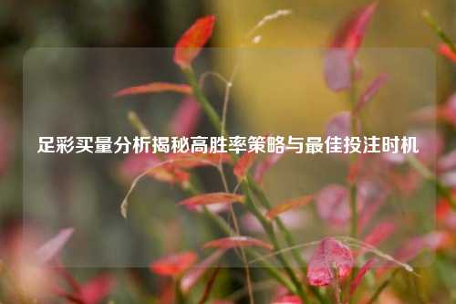 足彩买量分析揭秘高胜率策略与最佳投注时机