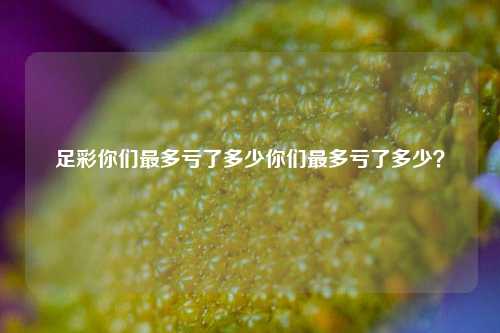 足彩你们最多亏了多少你们最多亏了多少？