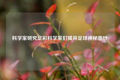 科学家研究足彩科学家们揭开足球神秘面纱