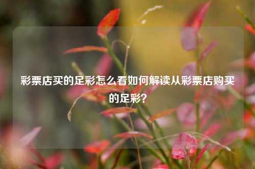 彩票店买的足彩怎么看如何解读从彩票店购买的足彩？